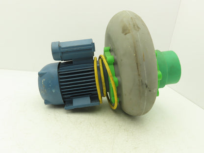 Plastec P15SS6P025 Polypropylene Centrifugal Blower 200 CFM .5Hp 115V 1PH