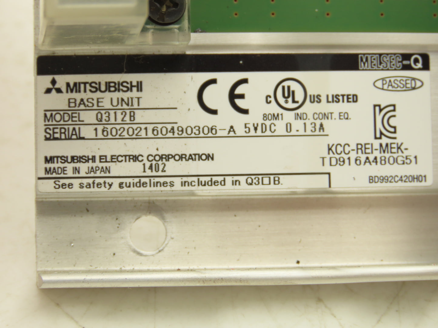 Mitsubishi Electric Q03UDECPU Melsec PLC Backplane Rack Power Supply CPU 12 Slot