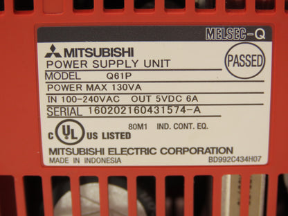 Mitsubishi Electric Q03UDECPU Melsec PLC Backplane Rack Power Supply CPU 12 Slot