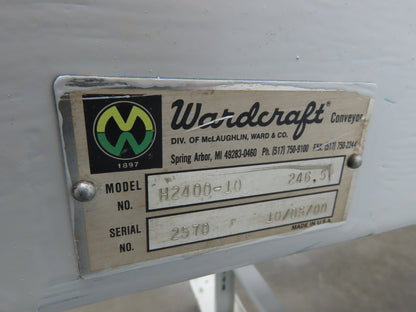 Wardcraft 24"x 10' Portable Incline Belt Conveyor .33Hp 3PH Chain Drive 36FPM