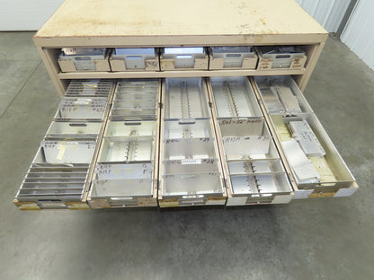 Modular Industrial Storage Cabinet 20 Drawer 61.5x38x34.5" Vintage 17x10" Trays
