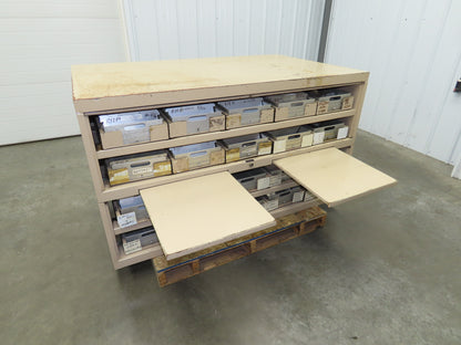 Modular Industrial Storage Cabinet 20 Drawer 61.5x38x34.5" Vintage 17x10" Trays