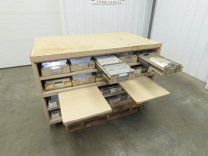 Modular Industrial Storage Cabinet 20 Drawer 61.5x38x34.5" Vintage 17x10" Trays