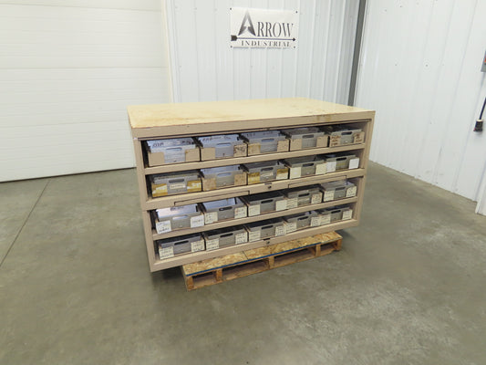 Modular Industrial Storage Cabinet 20 Drawer 61.5x38x34.5" Vintage 17x10" Trays
