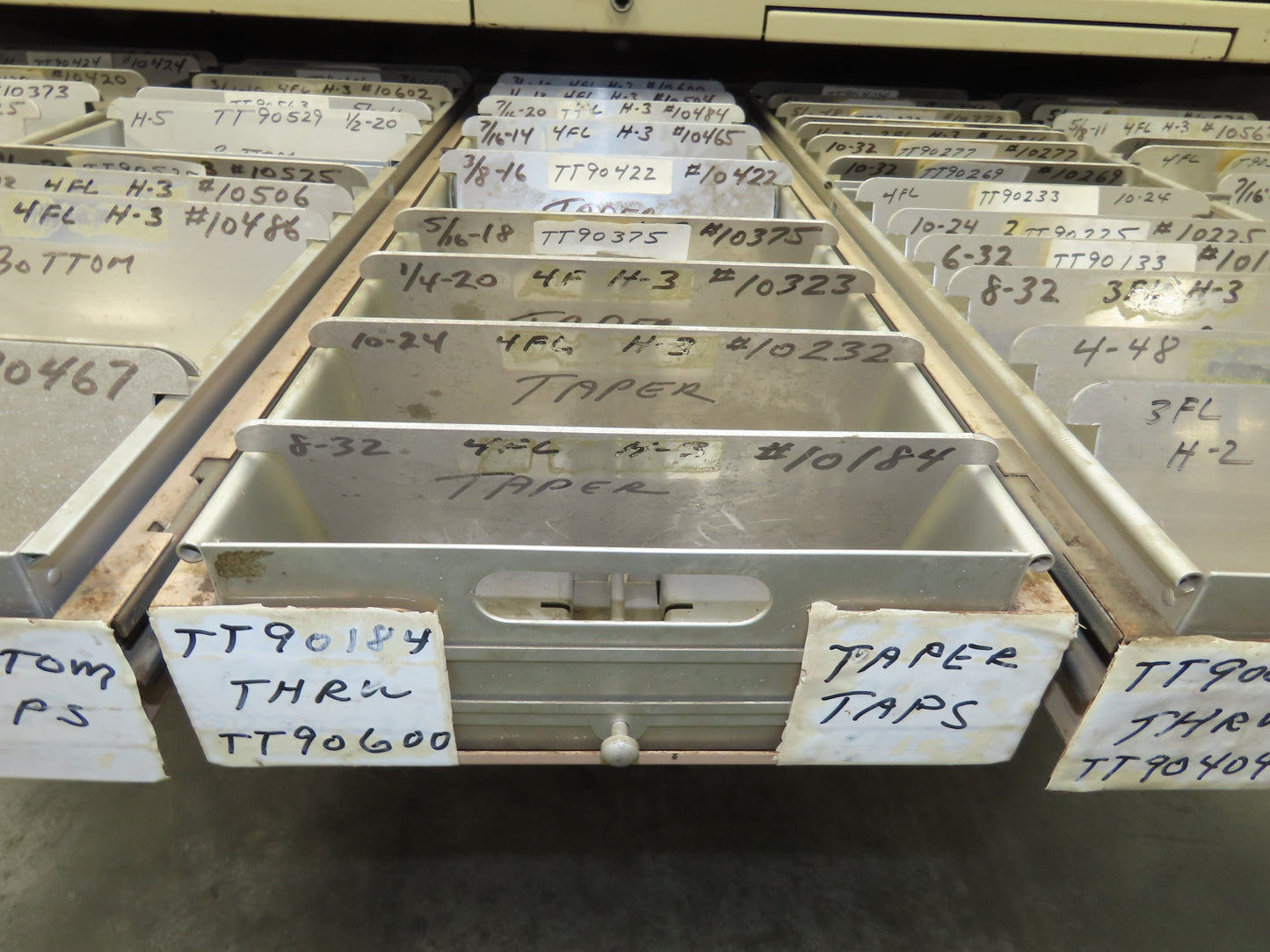Modular Industrial Storage Cabinet 20 Drawer 61.5x38x34.5" Vintage 17x10" Trays