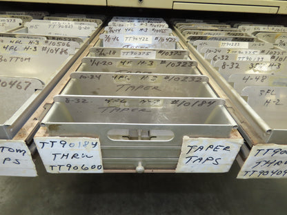 Modular Industrial Storage Cabinet 20 Drawer 61.5x38x34.5" Vintage 17x10" Trays