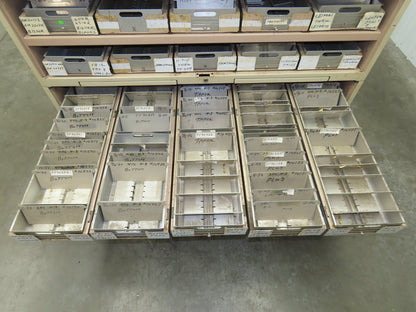 Modular Industrial Storage Cabinet 20 Drawer 61.5x38x34.5" Vintage 17x10" Trays