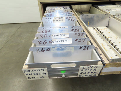 Modular Industrial Storage Cabinet 20 Drawer 61.5x38x34.5" Vintage 17x10" Trays