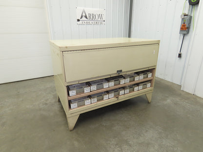 Modular Industrial Storage Cabinet 20 Drawer 61.5x38x34.5" Vintage 17x10" Trays