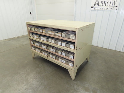 Modular Industrial Storage Cabinet 20 Drawer 61.5x38x34.5" Vintage 17x10" Trays