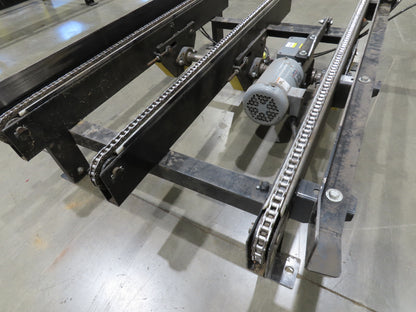 42"x 68" Pallet Drag Chain Conveyor 3-Strand 1Hp 230/460V 3PH 32FPM 17-19"H