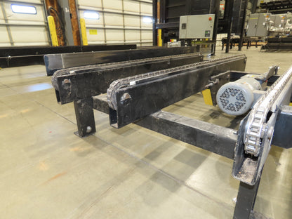 42"x 68" Pallet Drag Chain Conveyor 3-Strand 1Hp 230/460V 3PH 32FPM 17-19"H