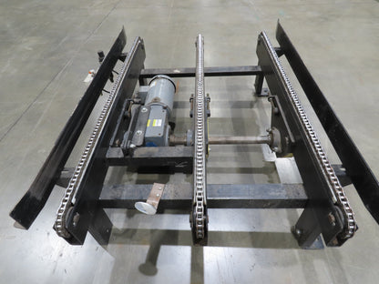 42"x 60" Pallet Drag Chain Conveyor 3-Strand 1Hp 230/460V 3PH 32FPM 17-19"H