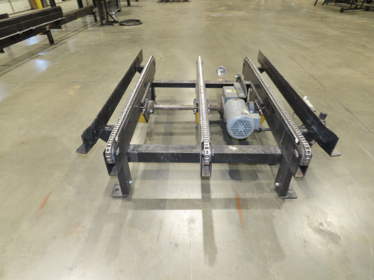 42"x 60" Pallet Drag Chain Conveyor 3-Strand 1Hp 230/460V 3PH 32FPM 17-19"H
