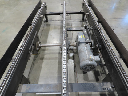 42"x 17' Pallet Drag Chain Conveyor 3-Strand 1Hp 230/460V 3PH 32FPM 17-19"H