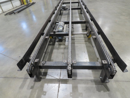 42"x 17' Pallet Drag Chain Conveyor 3-Strand 1Hp 230/460V 3PH 32FPM 17-19"H