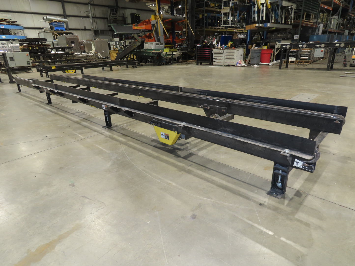 42"x 25' Pallet Drag Chain Conveyor 2-Strand 1Hp 230/460V 3PH 32FPM 17-19"H