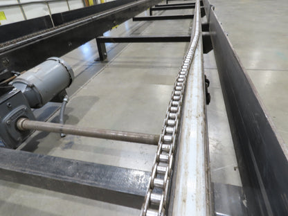 42"x 25' Pallet Drag Chain Conveyor 2-Strand 1Hp 230/460V 3PH 32FPM 17-19"H