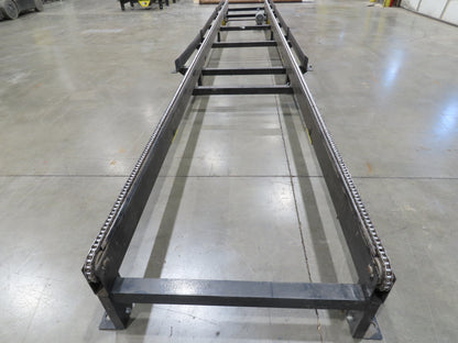42"x 25' Pallet Drag Chain Conveyor 2-Strand 1Hp 230/460V 3PH 32FPM 17-19"H