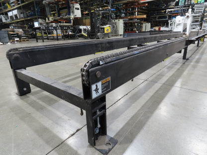 42"x 25' Pallet Drag Chain Conveyor 2-Strand 1Hp 230/460V 3PH 32FPM 17-19"H