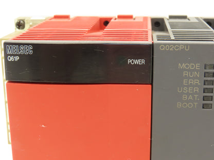 Mitsubishi Electric Q02CPU Melsec PLC Backplane Rack Power Supply CPU 8 Slot