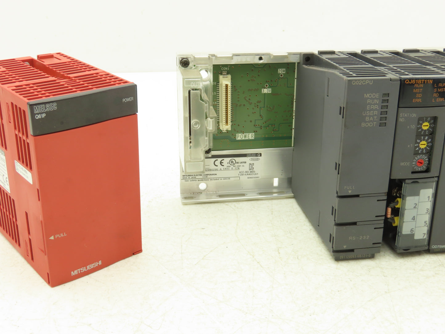 Mitsubishi Electric Q02CPU Melsec PLC Backplane Rack Power Supply CPU 8 Slot