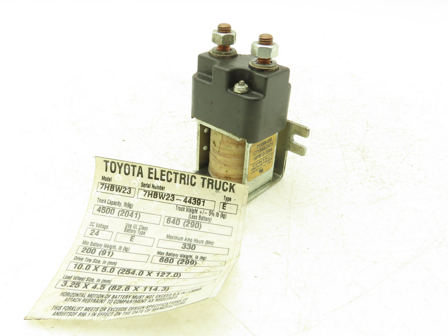 Contact Industries CT156A-24C4 AC Motor Contactor 24V Toyota 7HBW23 Pallet Jack