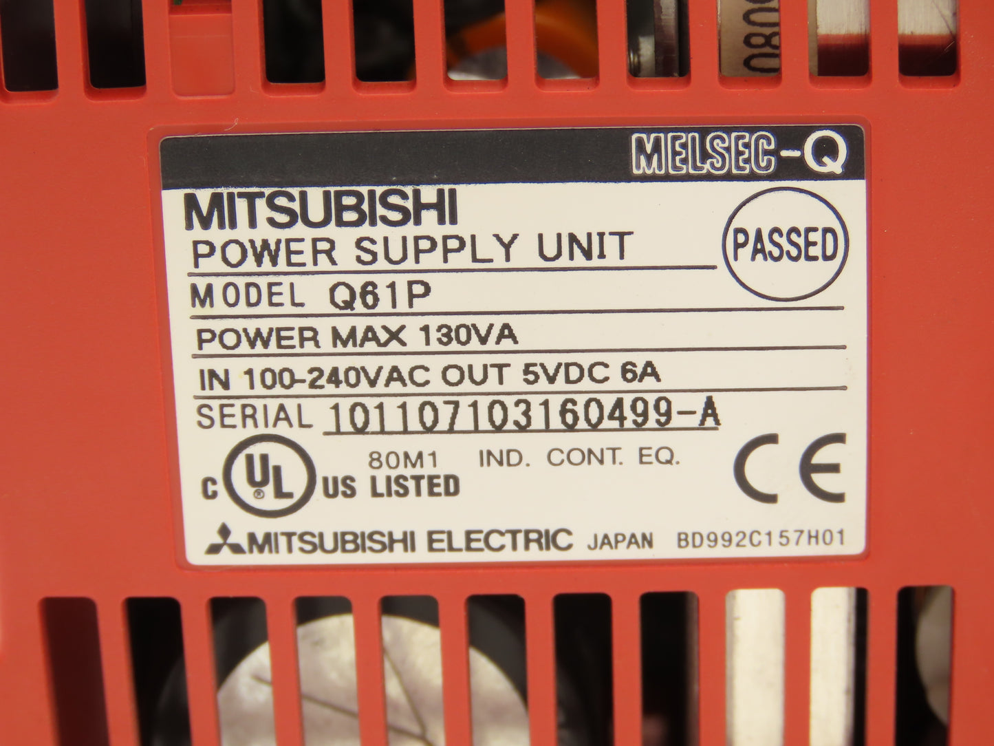 Mitsubishi Electric Q00CPU Melsec PLC Backplane Rack Power Supply CPU 12 Slot
