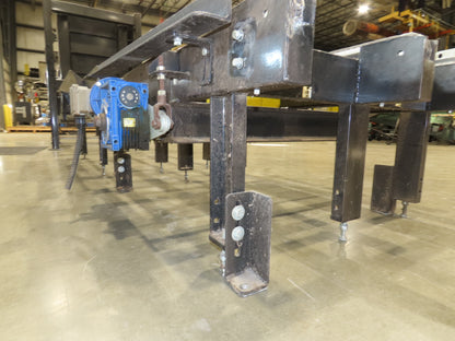 42"x 11' 4" Pallet Drag Chain Conveyor 3-Strand 230/460V 3PH 32FPM 23-26"H
