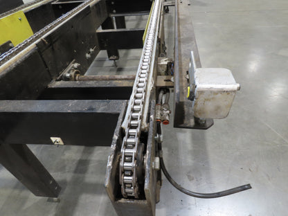42"x 11' 4" Pallet Drag Chain Conveyor 3-Strand 230/460V 3PH 32FPM 23-26"H