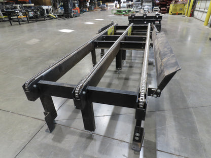 42"x 11' 4" Pallet Drag Chain Conveyor 3-Strand 230/460V 3PH 32FPM 23-26"H