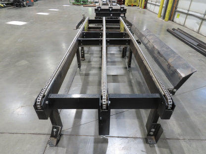 42"x 11' 4" Pallet Drag Chain Conveyor 3-Strand 230/460V 3PH 32FPM 23-26"H