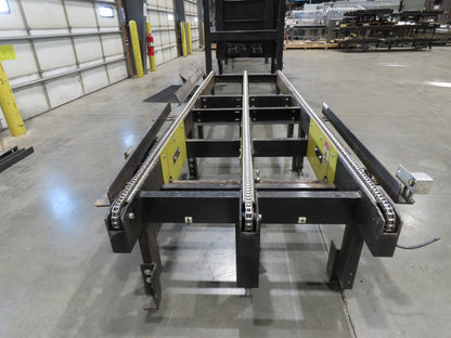 42"x 11' 4" Pallet Drag Chain Conveyor 3-Strand 230/460V 3PH 32FPM 23-26"H