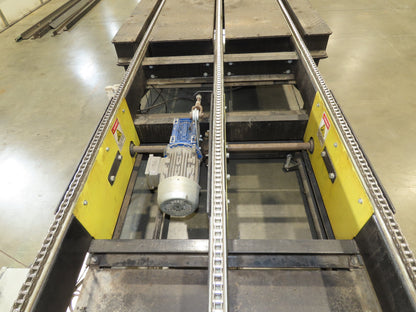 42"x 10' 2" Pallet Chain Conveyor 3-Strand Skid Platform End Section 460V 3PH