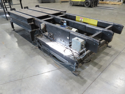 42"x 10' 2" Pallet Chain Conveyor 3-Strand Skid Platform End Section 460V 3PH