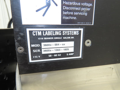 CTM 3600A-S84-EX High Speed Label Applicator SATO Thermal Printer 5" Width