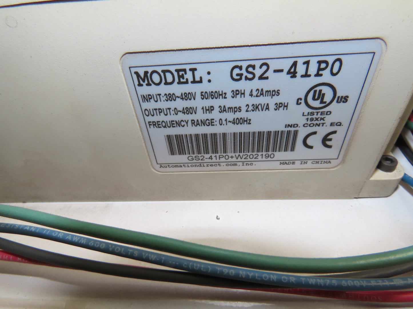 SME Pallet Feeder Conveyor VFD Control Panel Variable Speed Drives 3PH GS2-41P0