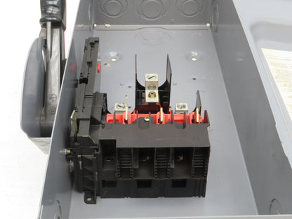 Square D HU363 Safety Disconnect Switch 100 Amp 600V 3 Pole Ph Non-Fusible