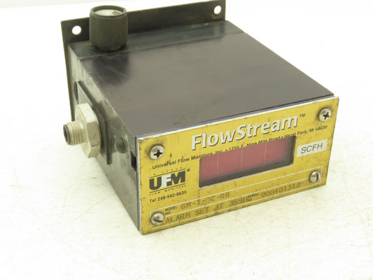 Universal Flow Monitors GM1DCR8 Flowstream 100 SCFH @ 14.7 PSTA 70F 35SH Alarm