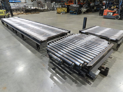 Orion 52"W x 36'L Pallet Conveyor 2.5" Roller with 90° Rotator 3PH Chain Drive