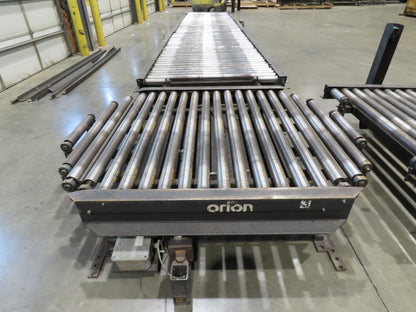 Orion 52"W x 36'L Pallet Conveyor 2.5" Roller with 90° Rotator 3PH Chain Drive