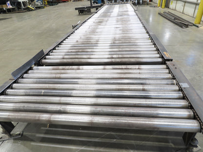 Orion 52"W x 36'L Pallet Conveyor 2.5" Roller with 90° Rotator 3PH Chain Drive