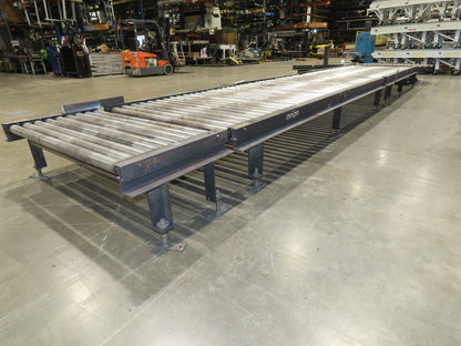 Orion 52"W x 36'L Pallet Conveyor 2.5" Roller with 90° Rotator 3PH Chain Drive