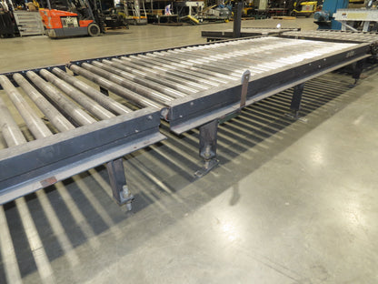 Orion 52"W x 36'L Pallet Conveyor 2.5" Roller with 90° Rotator 3PH Chain Drive