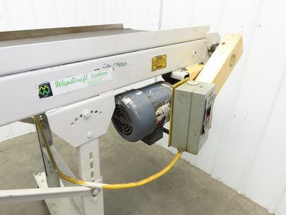 Wardcraft 24"x 10' Portable Incline Belt Conveyor .33Hp 3PH Chain Drive 36FPM