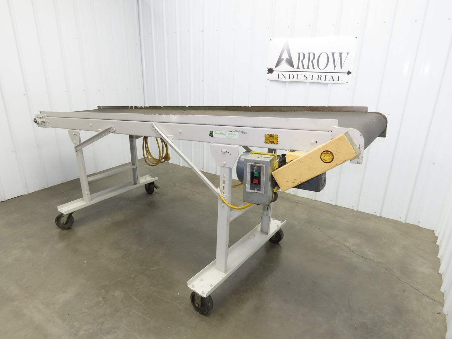 Wardcraft 24"x 10' Portable Incline Belt Conveyor .33Hp 3PH Chain Drive 36FPM