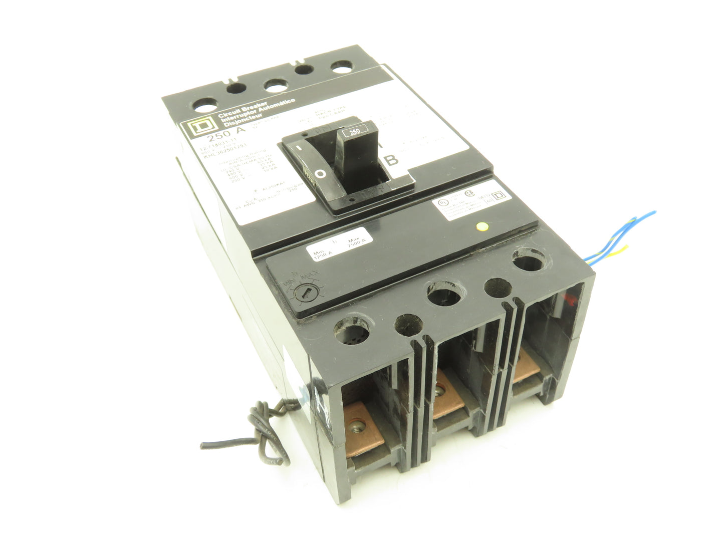 Square D 12-718031-11 Circuit Breaker 250A 600V 3 Pole W/Shunt Trip Type KAAL
