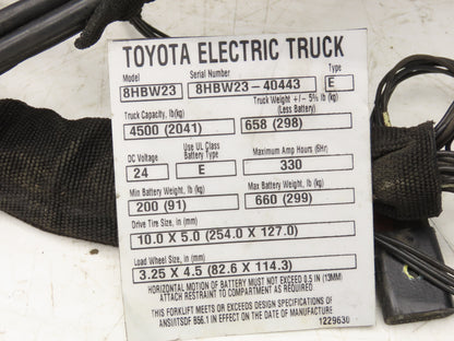 Toyota Tiller Drive Axel Steering Hub Off 8HBW23 Pallet Jack 4500 lb