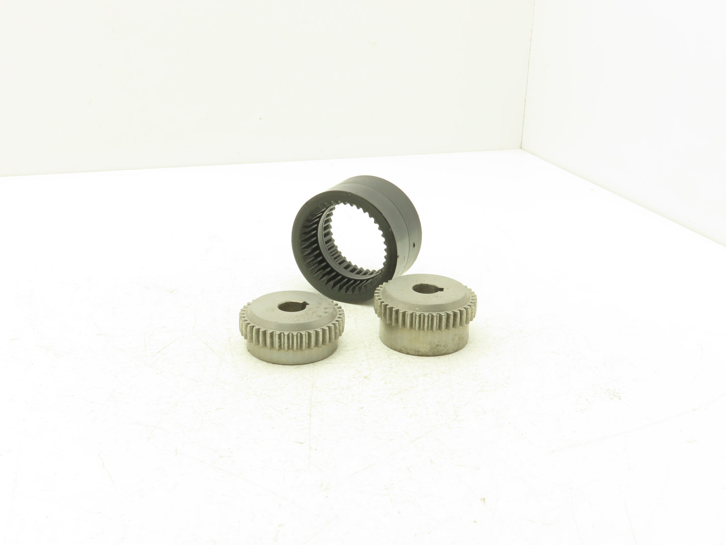 Gear Coupling With Nylon Sleeve Set 18mm Bore Both Sides 1/4" Keyway