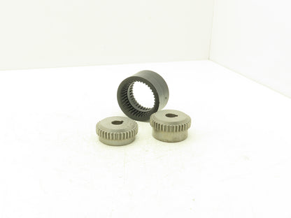 Gear Coupling With Nylon Sleeve Set 18mm Bore Both Sides 1/4" Keyway